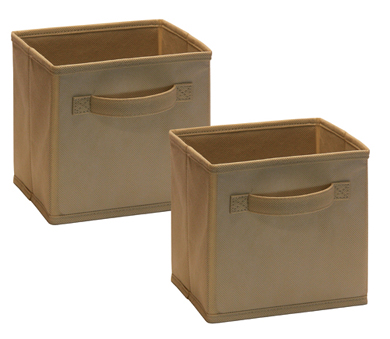 1572 - 2 Pack Mini Fabric Drawers Mocha